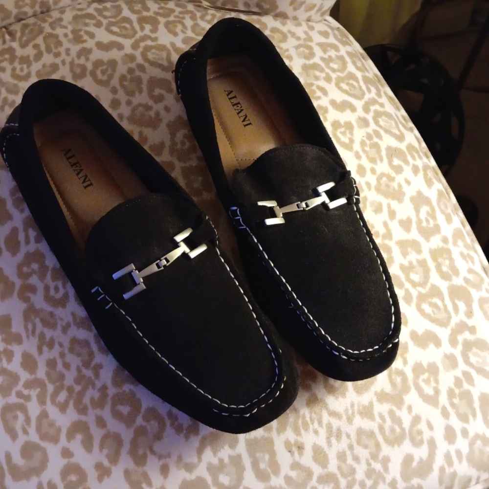 MENS ALFANI BROWN SUEDE LOAFERS